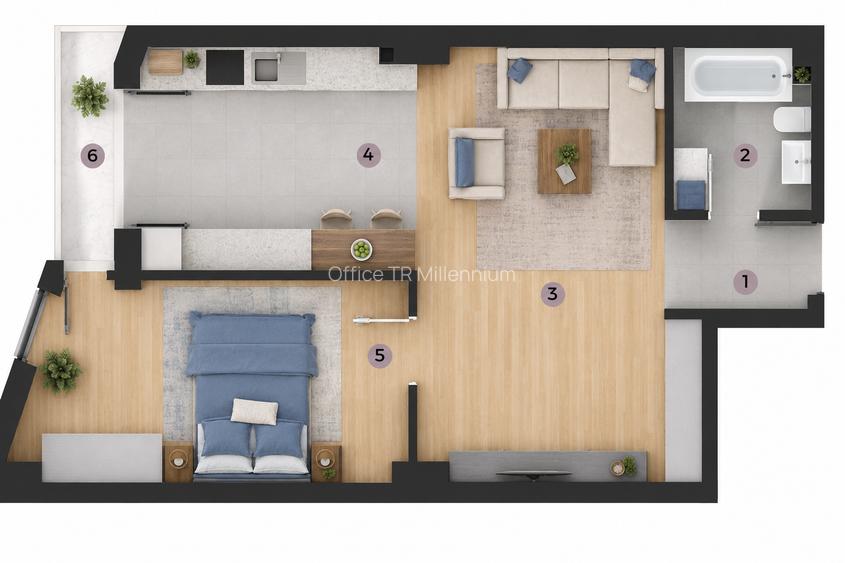 2 Camere, de vanzare, Bloc C1, Zona Tatarasi-Venetia, la Millennium - 2