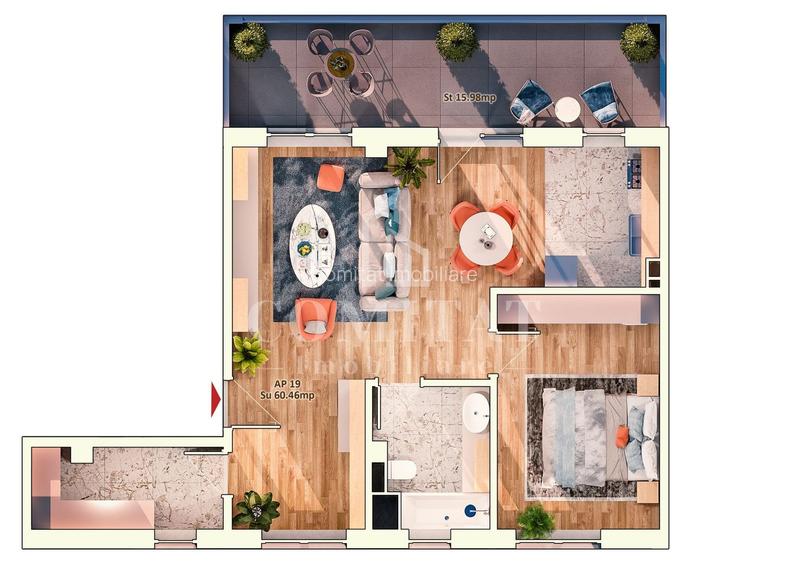 Apartament 2 camere Dorobanților Cluj imobil nou cu CF - 1
