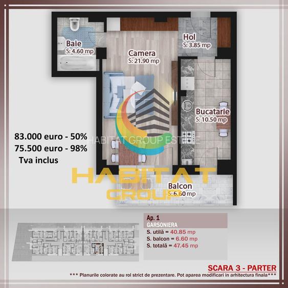 Pallady-Parcul Teilor-Gars, dec, 47.45 mp, parter inalt - 4