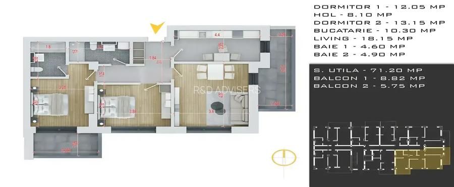 Titan Pallady metrou Nicolae Teclu 3 Camere Decomandat 2 bai utilate - 8