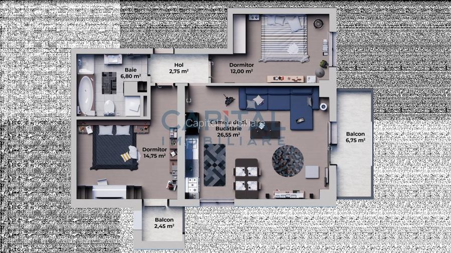 Comision 0%! Apartament 2 camere decomandat Calea Surii Mici - 60 mp !!!! - 7