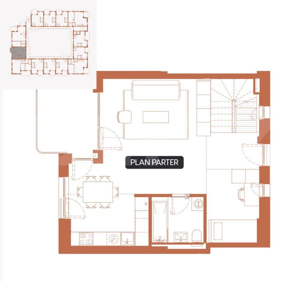 Comision 0! River by Hexagon - 3 camere, 2 Nivele ,90 mp, 3 Balcoane 16 mp  - 2