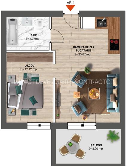 Studio elegant, bloc nou, Sector 1 - Baneasa, in vecinatatea padurii - 1