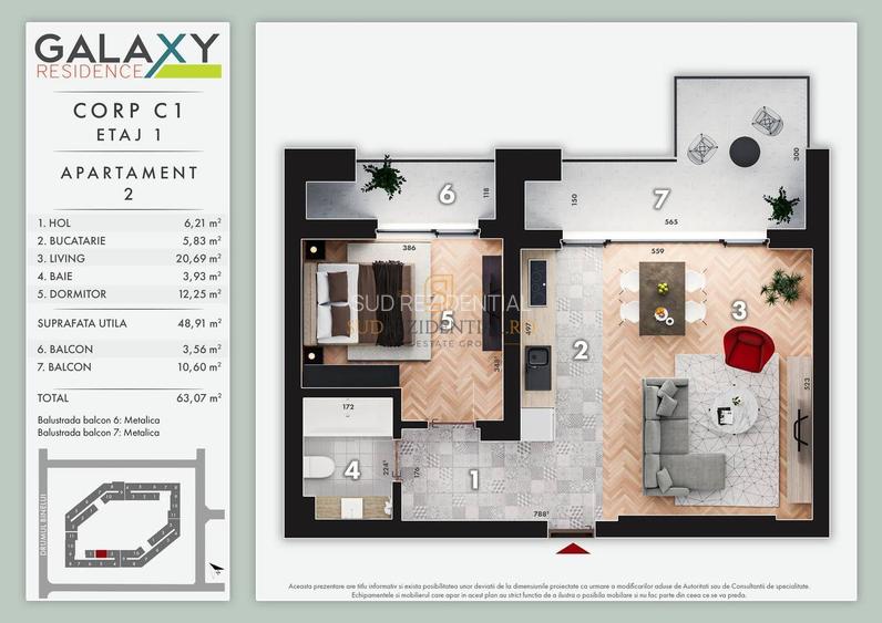 Apartament de tip studio, imobil nou in Galaxy Residence, Sector 4 - 1