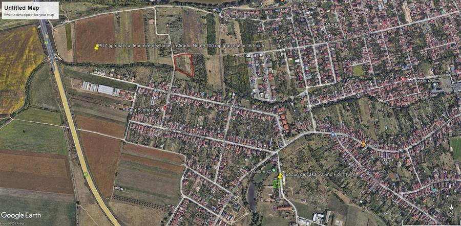 Proiect imobiliar cu PUZ la intrare pe noul Pod peste Mures in Aradul Nou