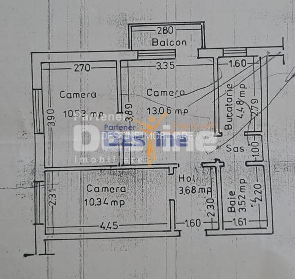 Apartament  3 camere, semidecomandat, Alexandru Cel Bun, 89.900 EURO - 12