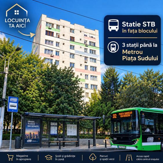 2 Camere Mobilat Utilat-Centrala proprie!