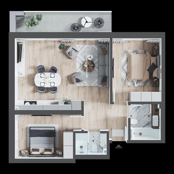 Apartament cu 3 camere de inchiriat in Oradea, bloc nou, Prima Green Nufarul