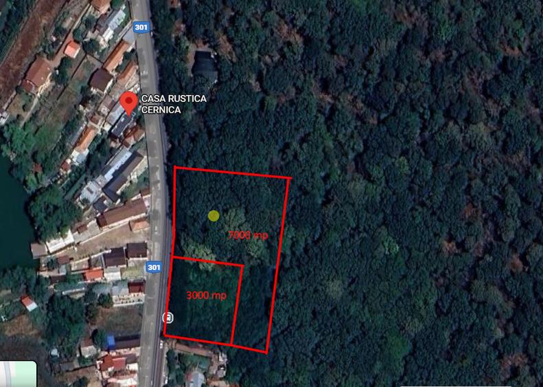 Teren 3.000 mp intravilan + 7.000 mp pădure – Cernica, DJ301,A0