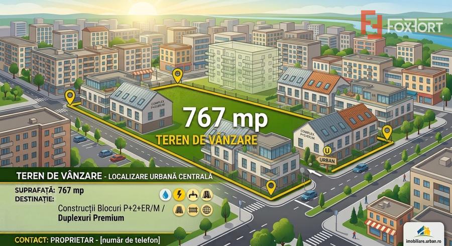Teren intravilan de 767 mp - zona Buziasului perfect pentru constructii