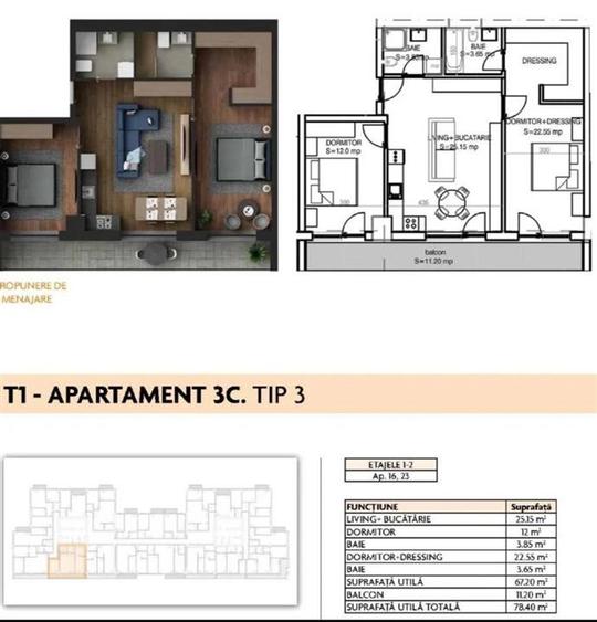 Apartament 3 camere Aparatorii Patriei