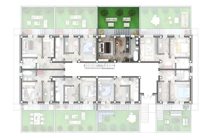 ASTORIA RESIDENCE Apartament 1 camera D 32 m + curte 33 m   Lunca Cetatuii 2028 - 4