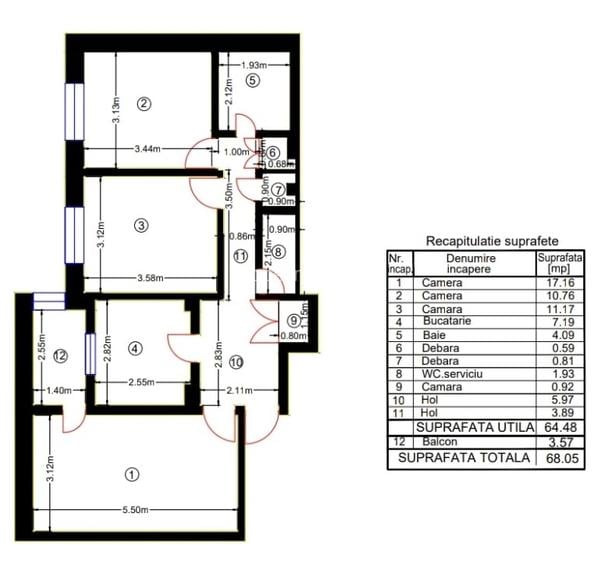 Ghencea-Strada Sergent Gheorghe Latea-Apartament 3 camere - 6