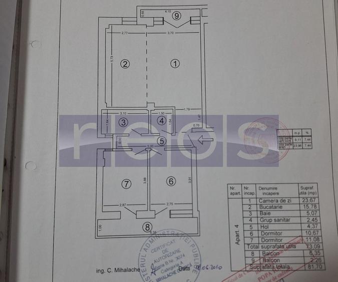 DE VANZARE 3 CAMERE SPATIOASE   | 2 BAI | 2 BALCOANE | LANGA MARRIOTT