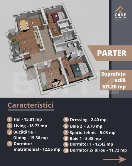 Casa individuala pe un singur nivel, zona Orizont