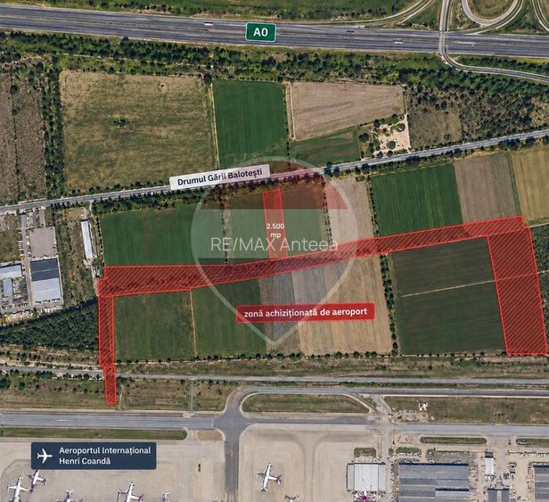 Teren intravilan 2.500 mp Otopeni | Drumul Gării Balotești | Aeroport