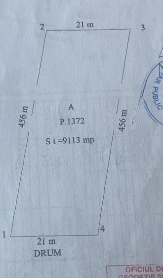 Teren extravilan 9.113 mp – Excelent pentru investiție, acces la drum asfaltat