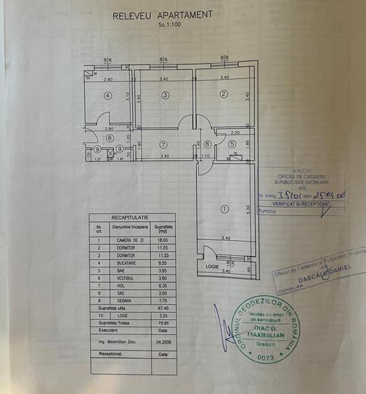 Apartament 3 canere decomandat zona Galata -Iasi
