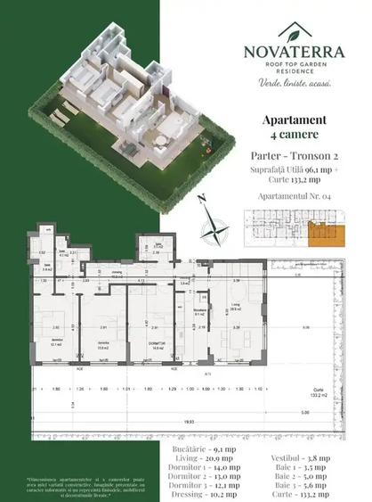 Apartament 4 camere decomandat gradina Pallady metrou Nicolae Teclu