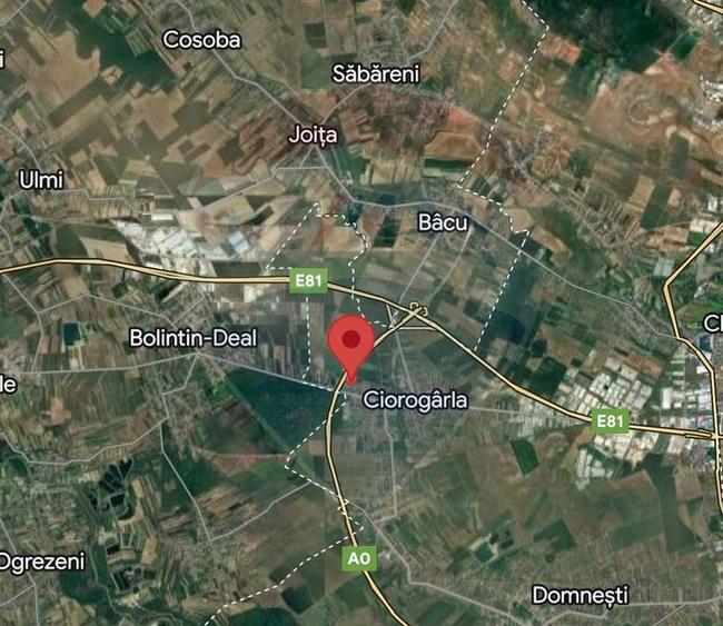 Teren 14.863mp, deschidere 42mp, acces 3 laturi - Ciorogarla, langa A0
