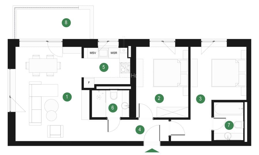Apartament de 3 camere cu mutare imediată  - Pădurea Băneasa - zona Pipera - 1