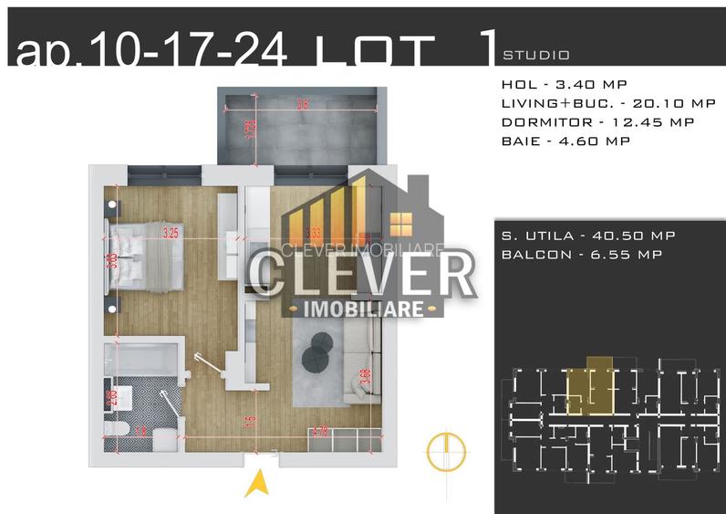 Ofertă: Studio 2 cam cu Parcare GRATUITĂ – Theodor Pallady - 2