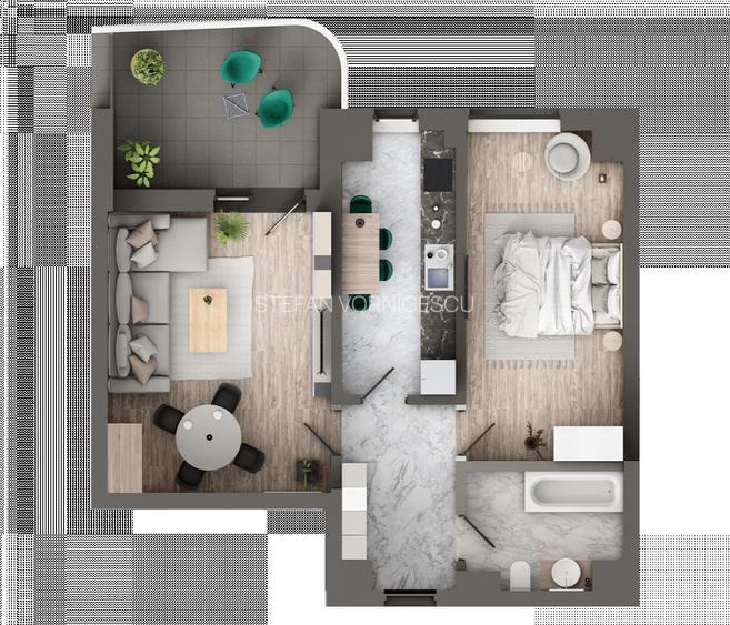 Apartament cu o cam | Finalizare 2026 | Direct dezvoltator | GALATA | Comision 0 - 11