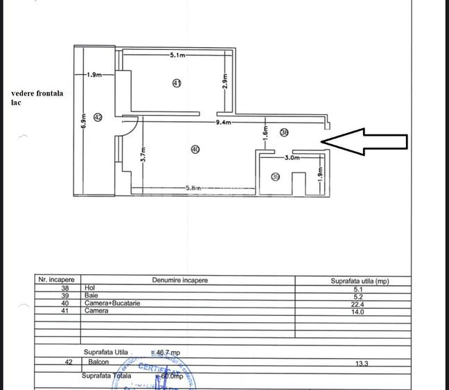 Apartament 2 camere cu vedere frontala catre lac - 1