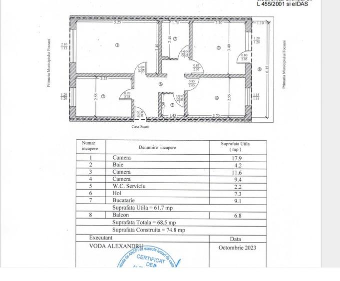 Apartament 3 camere etaj 1 - Inspectoratul Scolar - 69 mp - 11