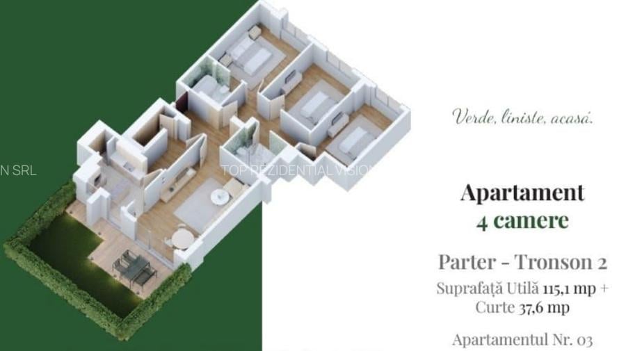 AP. 4CAM. SPATIOS+GRADINA. PROIECT UPPER PREMIUM / COMISION 0%! - 2