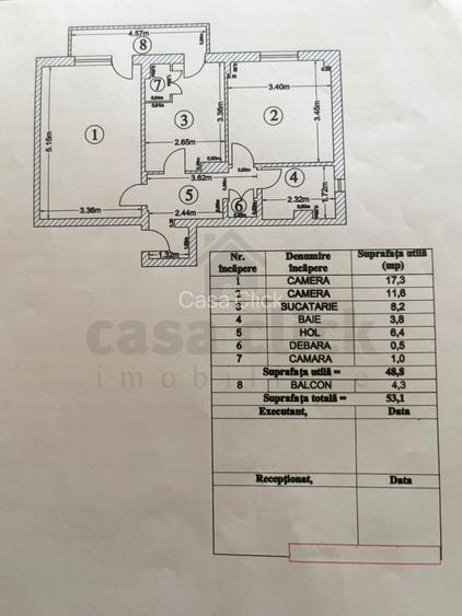 Apartament 2 camere decomandat, etaj 3, vedere la Dunăre – Mazepa 2 - 9