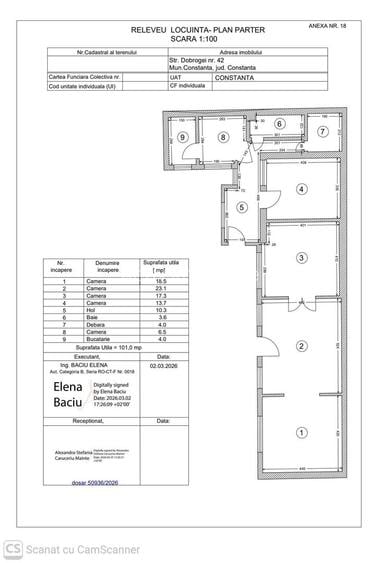 Teren 339 mp, orientare Sud | Deschidere 17,69 m | Str Dobrogei nr. 42 - 8
