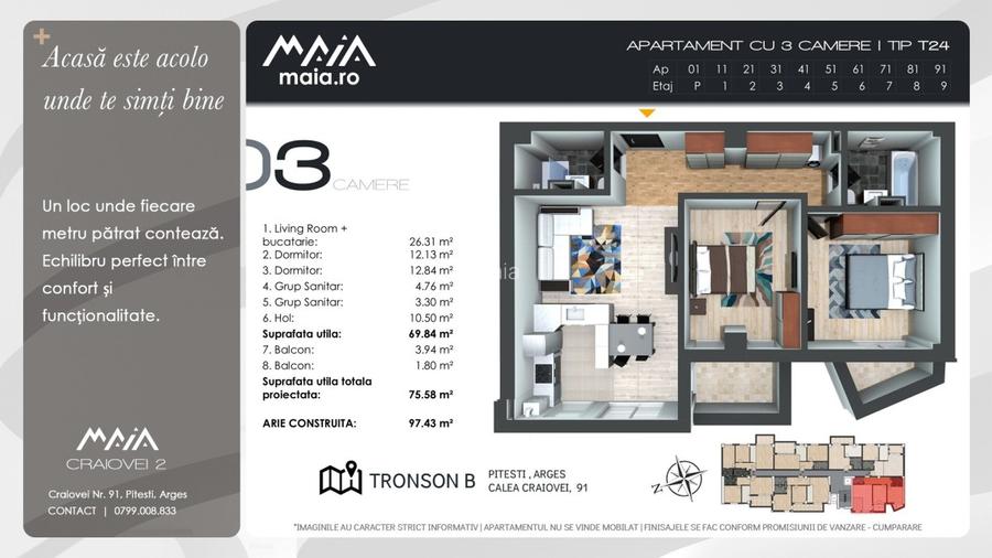 3 Camere Spatioase | Maia Craiovei | Central - 2