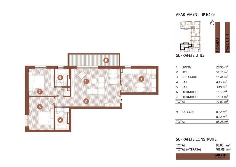8.12 RESIDENCE - COMISION 0- 3 camere Barbu Vacarescu Floreasca imobil nou - 5