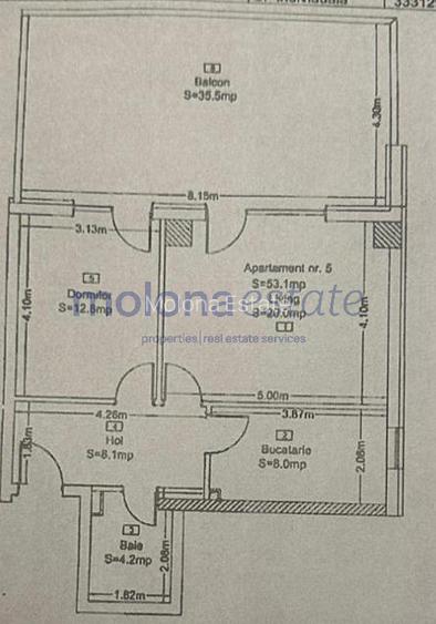 Apartament de închiriat , 2 camere  decomandate, 53 mp + terasă de 35 mp - 12