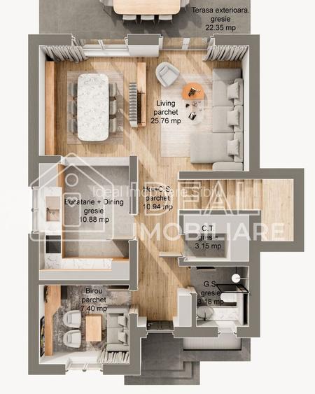 Casă individuală P + M – Șura Mare | 120 mp utili | 5 camere | Curte 262 mp - 6