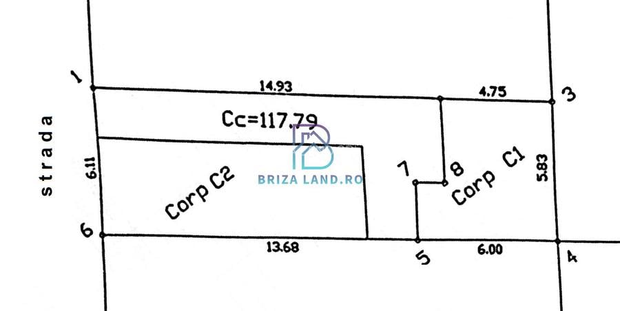 1 Mai, Domenii, casa 2 corpuri, total 4 camere, 3 bai, 2 bucatarii, teren 118mp - 20