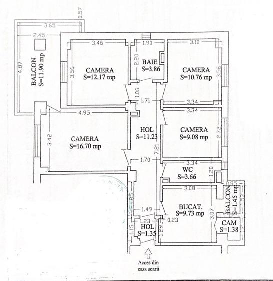 Casă de Cultură apartament decomandat 4 camere - 2