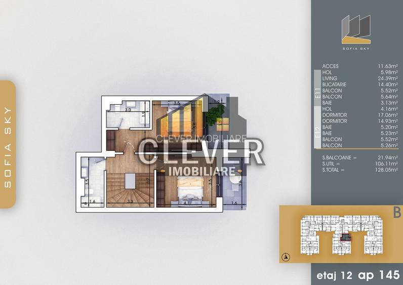 Duplex 3 camere 128 mp, 3 bai, Incalzire Pardoseala, 700m Metrou Nicolae Teclu - 2