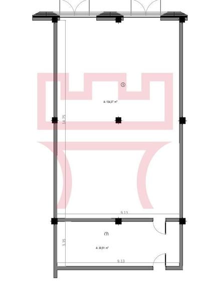Inchiriere spatiu comercial multifunctional inaltime 6.5ml 165mp 330mp