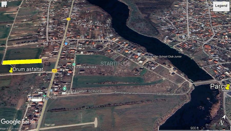 Teren intravilan 5192mp, 70m de asfalt/ apa/ canalizare/ gaz/ curent - 5