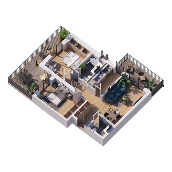 Apartament spatios cu 3 camere si geam la baie Estoria City - 2