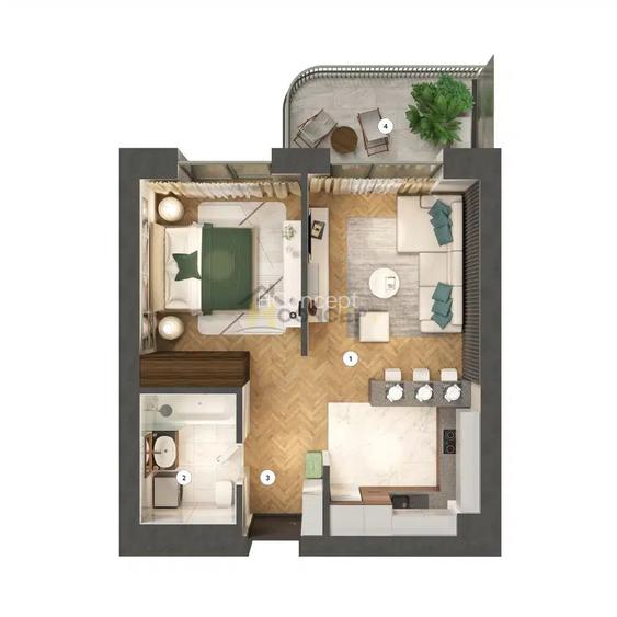 Apartament 2 camere tip studio Pipera Lacul Saulei - 5