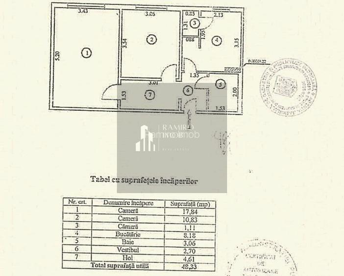 2 camere 49mp bloc 1977 etaj 1 Bd Brancoveanu sector 4 - 8