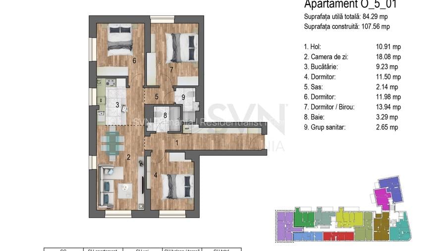 REA1027013 Apartement cu 4 camere I 107 mp l Timpuri Noi - 10