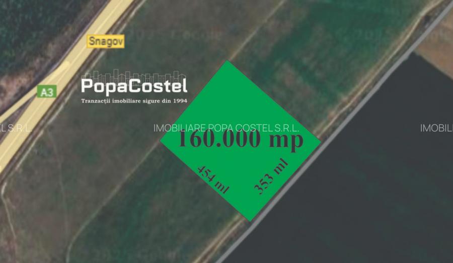 Snagov langa A3 teren intravilan 20.150 mp - 160.000 mp, curent si astfalt - 3