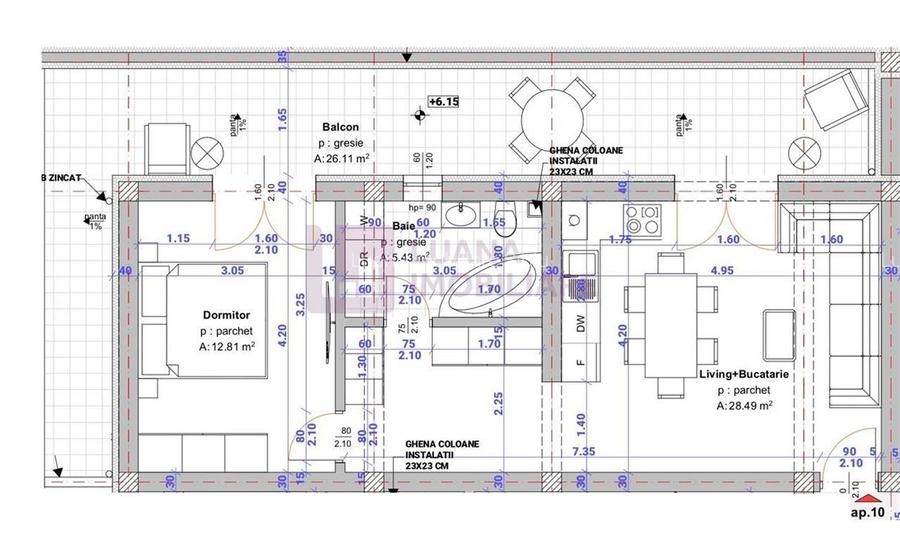 Apartament 2 camere | gradina 23 mp + logie | incalzire pardoseala | finisat la - 6
