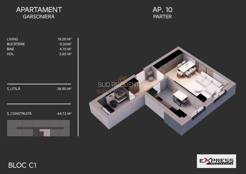 Apartament modern cu o camera, langa Parcul Tudor Arghezi, Sector 4 - 1