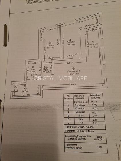 Apartament 3 camere ,77 mp, bloc nou,  zona Sebastian - 9