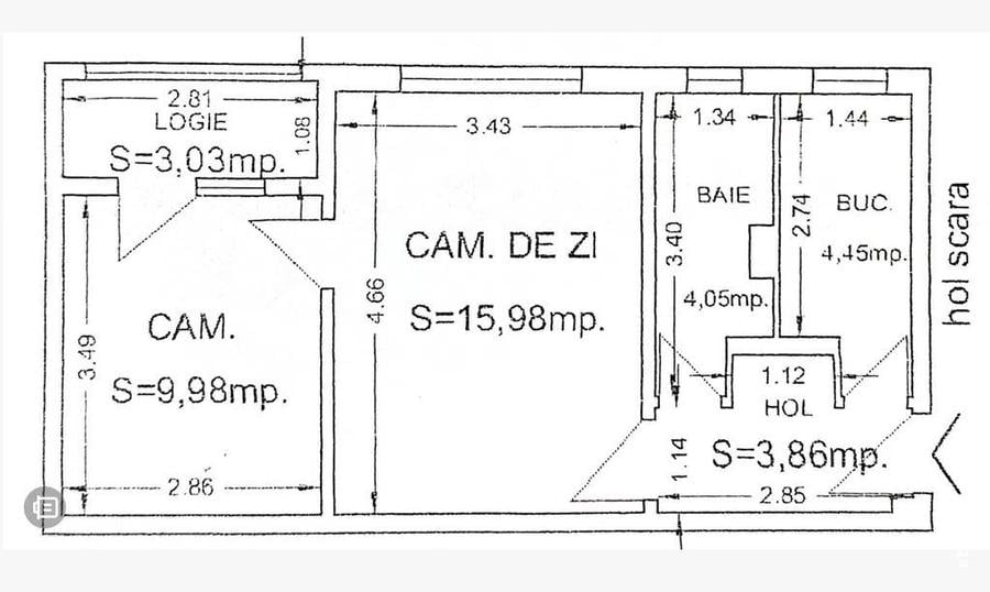 Apartament 2 camere Casa de Cultura - centrala termica | bloc 1978 - 1